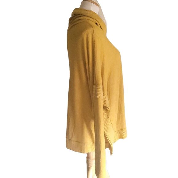 Anthropologie Postmark Lassen Cowl Neck Pullover Oversized Yellow Women's Large - Picture 3 of 13